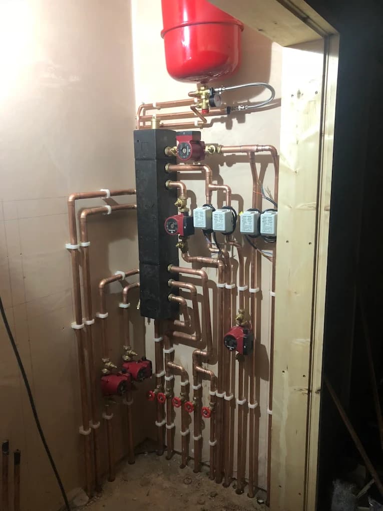 Central heating pipework installation